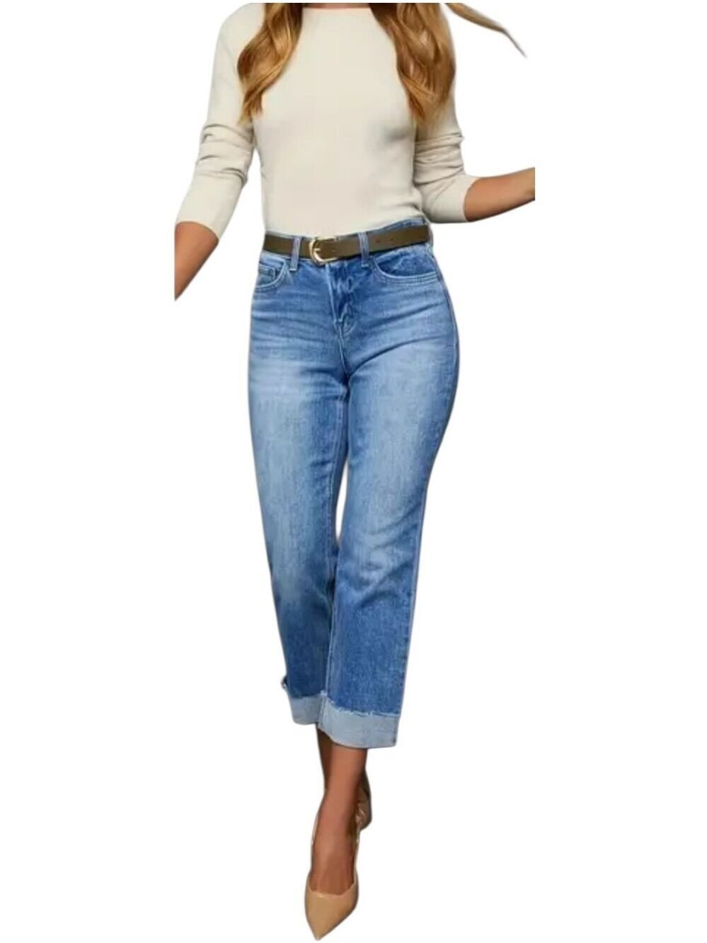 TRÏBE NWT Distressed High Rise Boyfiend Style Jeans Size XL